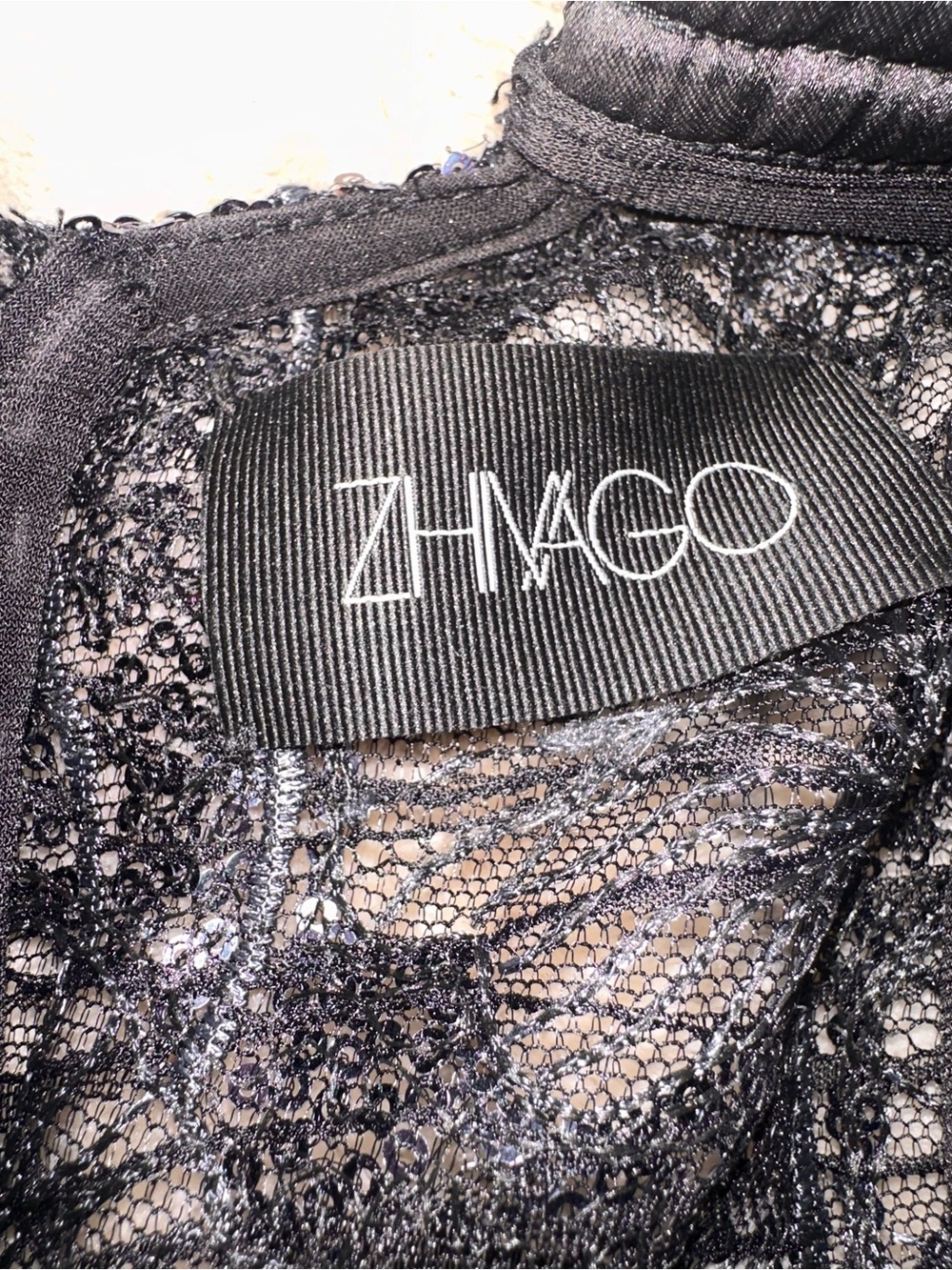 Zhivago Black Lace & Sequin Dress